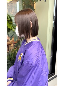 シェルハ(SHELHA) ぷっつんボブ 切りっぱなしボブ ナチュラルベージュ