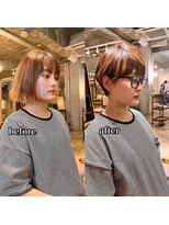 髪質改善と縮毛矯正の専門店 サンティエ(scintiller)&nbsp;大人綺麗な小顔襟足スッキリショートボブ　30代40代50代