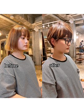 髪質改善と縮毛矯正の専門店 サンティエ(scintiller) 大人綺麗な小顔襟足スッキリショートボブ 30代40代50代