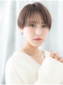 グレーベージュ小顔ツヤ髪ナチュラルマッシュn古河20代30代40代