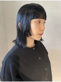 石森/ぱつっとウルフボブ/ブルーブラック