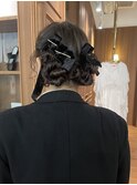 卒業式　リボン　ヘアセット
