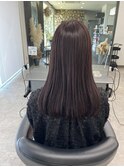 ラベンダーピンク　トリートメント　ロング　前髪