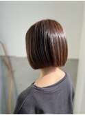 顎下ボブ/切りっぱなしボブ/大人ガーリー/イメチェン/前髪