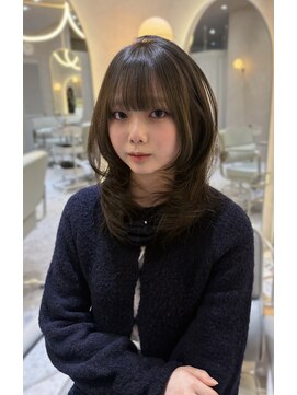 ジーナ 天神(Zina) レイヤーカット/ワンホンレイヤー/オリーブブラウン