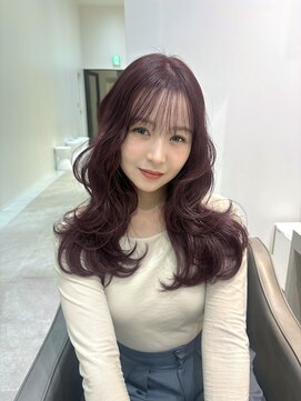 ライズ ネックス ザ サロン 渋谷(LIZE nex the salon) 深みラベンダーレッド×レイヤーカット