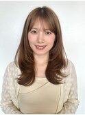 ヘーゼルベージュ外ハネレイヤーカット