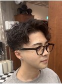 リバースセンターパートニュアンスパーマニュアンスウルフダウY