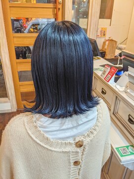 ボアップ 新居浜店(boappu) #ネイビー#ミディアム#ダブルカラー#外国人風カラー