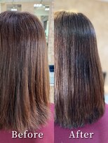 アークスヘアー&nbsp;ストレートナチュラルピンクべージュ髪質改善艶感カラー