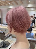 ピンクアッシュショート