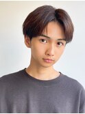 にゅあんすパーマセンターパートウルフツーブロックメンズパーマ