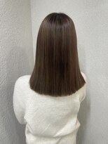 アジールヘア 所沢プロペ通り店(agir hair)&nbsp;美髪切りっぱなしボブベージュミルクティーカラー所沢練馬