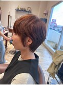 大人の女性のイケメンショート ショートマッシュ 髪質改善カラー