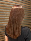 大人女子うるツヤロングカーキベージュブラウンうるツヤ