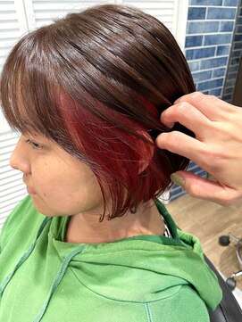 エイト 沖縄豊崎店(EIGHT toyosaki) 【EIGHT 豊崎】お客様スタイル_ボブインナーレッド