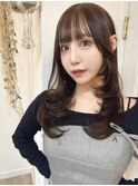チョコレートブラウン/レイヤーカット/ハッシュカット/韓国ヘア