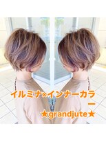 グランジュテ(grandjute) イルミナカラー★ハイライト★縮毛矯正★トリートメント