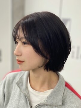 ジエクトアイロ 江坂駅前店(The Ect ilo) 似合わせショート/暗髪/くすみベージュ/ショートボブ