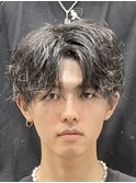 MEN’S HAIR/ブルーブラック/フェザーパーマ/津田沼