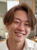 ニュアンスサーフ×ショートセンターパートの爽やかヘア/メンズ