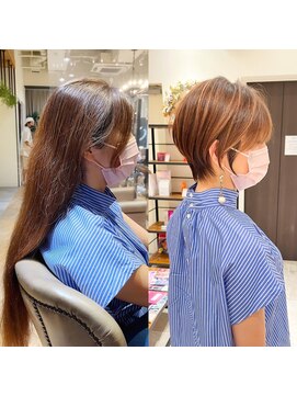 マグ ギンザ(mag ginza) 30代40代50代ショート白髪ぼかし白髪染め面長似合う髪型