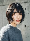 レイヤーボブボブヘアショートウルフパーマウルフボブヨシンモリ