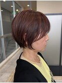 30代40代50代大人可愛い小顔ショートボブ前下りハイライト