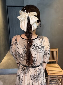 クレオヘアフィーカ(CLEO hair fika) ロングポニー編みおろし