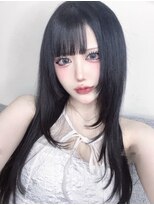 シックス バイ インク 渋谷(SIX by INK.)&nbsp;ダークブルー/デジタルパーマ/ワンホンレイヤー[渋谷]