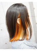 【Bf→Af】インナーブリーチ1回/カット&インナーカラーオレンジ