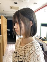 アップ(A+hair) 大人可愛い　　ボブ　　小顔ヘア　　インナーカラー　　ホワイト