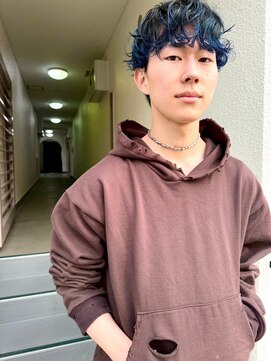 ディドゥダ(di doo dah) men's blue×nuance perm