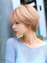 ヨファヘアー 岡本店(YOFA hair) 似合わせカット小顔ショートボブシルキーベージュ斜めバング0806