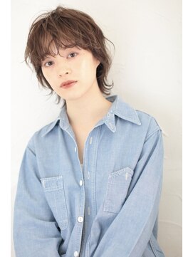 ファム(FAM) ボブルフ　ミニウルフ　ハイライトカラー　ピンクベージュ代官山