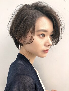 ガーデン 銀座(GARDEN) 前髪パーマショートカット黒髪グレーベージュアッシュオリーブ