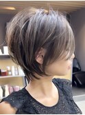 立川おしゃれ女子ウルフヘア20代30代40代50代丸みショートボブ