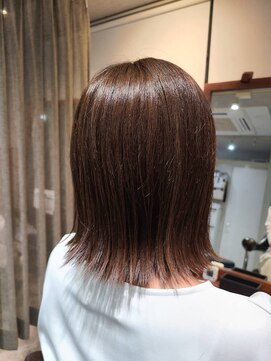 アニュー ヘア アンド ケア(a New hair&care) 大人美人外ハネボブショコラアッシュ前髪小顔カットモテ髪