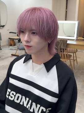 ドットハリス(.Hallis) メンズウルフ/ピンクカラー/髪質改善