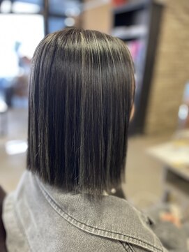 リファイン 羽村店 ホワイトグレージュ/デジタルパーマ/チェリーブラウン/羽村