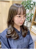透け感たっぷり！オリーブベージュ♪ ブリーチなしカラー