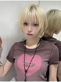 石塚／ぱっつん顔まわりウルフレイヤーミニタッセルボブ10代20代
