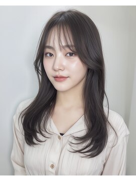 オンク 新宿(onk) 黒髪/グレーベージュ/レイヤーロング/前髪パーマ[新宿駅]