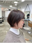 骨格補正の丸みショート×サイドバングで360°美シルエット♪