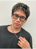 スパイキーショートダウンバングピンパーマハイライト