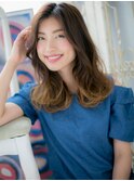 mod's姪浜/エンドカラー韓国風巻き毛先パーマ小顔ヨシンモリj