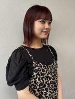 ヘアサロン フラット(Hair salon flat) wine red × wide bang