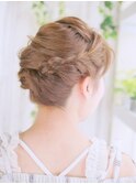 ふんわり編み込みアレンジヘア