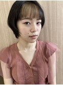 前髪カラー ショートスタイル バングカラー