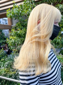 フラム 渋谷(flamme) 抜きっぱなしブリーチ＊ブリーチのみで作るクリーミーなブロンド